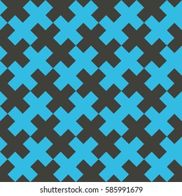 Seamless black and blue diagonal pixel op art textile pattern vector
