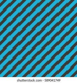 Seamless black and blue irregular spiky stripes pattern vector