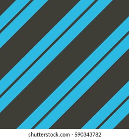 Seamless black and blue perfect diagonal stripes textile fabric pattern vector
