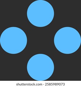 Seamless black and blue polka dot pattern. Round circles in modern style. Geometric abstract vector design for print on textile. Minimalistic retro concept