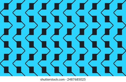 caja negra sin costura y línea de zigzag de Vertical azul en patrón blanco, Vertical Zig zag chevron azul en azulejo blanco repetir patrón sin costuras diseño de Imagen completa para la impresión de tela