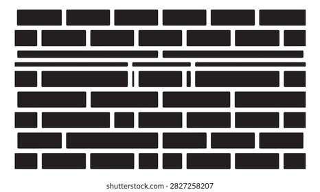 seamless black brick wall pattern silhouette design element for graphic background texture vector template