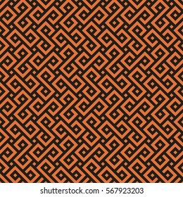 Seamless Black And Bronze Orange African Ethnic Geometric Pattern Vector