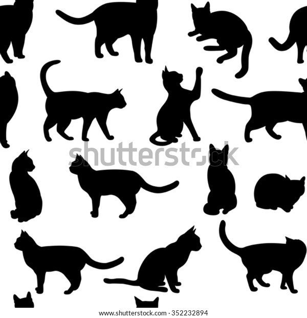 Seamless Black Catcan Be Repeated Scaled Stock Vector (Royalty Free ...