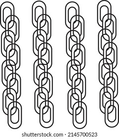 Seamless black chain isolated on white background. Vector illustration template image