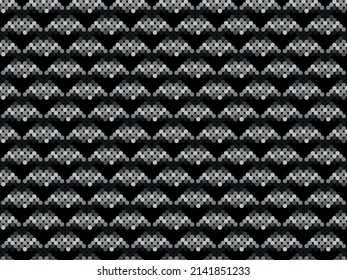 Seamless black circle shapes pattern vector. fabric textile design