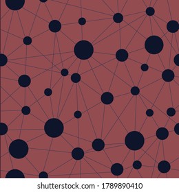 Seamless black circles on pink background pattern vector illustration design. Great for wallpaper, bullet journal, scrap booking, 