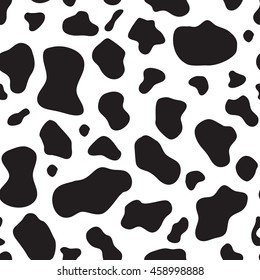 Seamless black dalmatian pattern in vector. Hand drawn dalmatian spots skin pattern on the white. Abstract animal skin template. svg