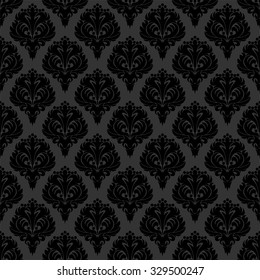 Seamless black damask Wallpaper