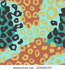 Seamless Black Exotic Trendy Fur Template Pattern. Yellow Endless Wild Graphic Panther, Seamless Artwork Texture. Repetitive Light Cat Ornament Background.