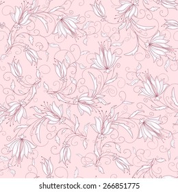 seamless  black floral background