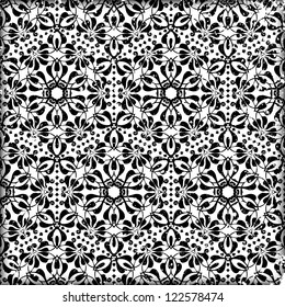 seamless black floral pattern background