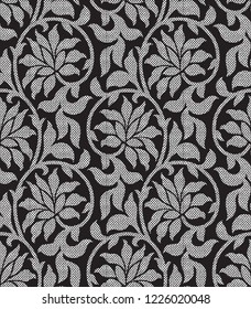 seamless black floral pattern on  textures 