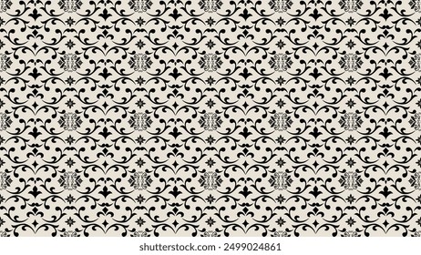 Patrón floral negro sin costuras, para textiles, patrones de tela, cortinas, ropa.