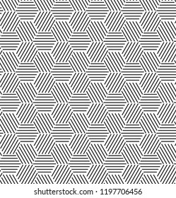 Seamless black geometric line pattern vector