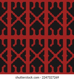 patrón geométrico negro transparente con ornamento rojo