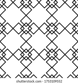 Nahtlose schwarze Geometrie. Es eignet sich für Dekoration, Hintergrund, Tapeten, Muster, Packpapier und andere Musterbedürfnisse
