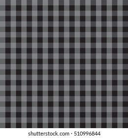 Seamless black gingham pattern. Vector Image.