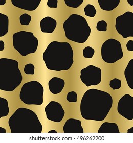 Seamless black and gold abstract background of cheetah texture