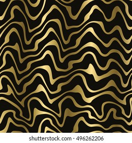 Seamless Black Gold Abstract Wavy Background Stock Vector (Royalty Free ...