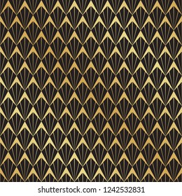 Seamless black and gold Art Deco pattern