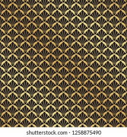 Seamless Black and Gold Art Deco Vector Pattern Background