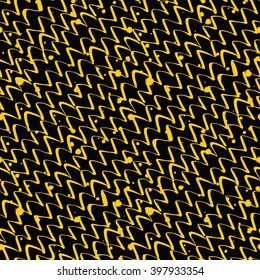 Seamless black and gold artistic expression pattern. Fashion background