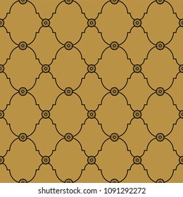 Seamless black and gold fancy background pattern. A classy texture in vector format.