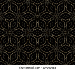 Seamless black, gold floral pattern. vector illustration. purple color. For design, wallpaper, background fills, fill, card, banner, flyer. Ethnic ornament