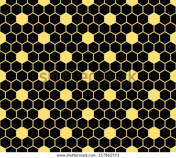 Seamless Black Gold Hexagon Honeycomb Tile Stock Vector Royalty