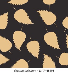 Seamless black and gold leaves pattern vector