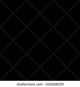 Seamless black and gold slim dots square pattern vector