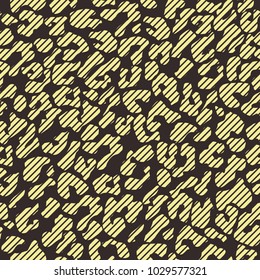 Seamless black and gold striped leopard print tileable animal pattern vector