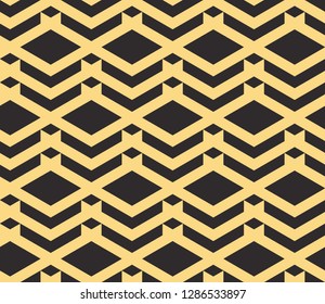 Seamless black and gold vintage geo op art zig zag chevron textile pattern vector