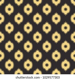 Seamless black and gold vintage ornate ogee medieval pattern vector