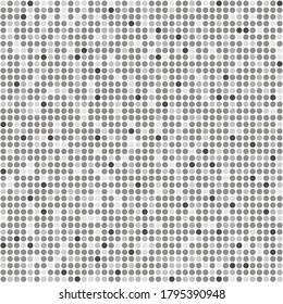 Seamless black and gray dots isolated on white background, vector illustration, illusion for the eyes, background for advertising.