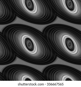 Seamless black, gray and white ellipse pattern design