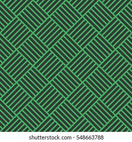 Seamless black and green diagonal oriental striped geometric pattern vector