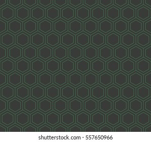 Seamless black and green hexagon pattern vector