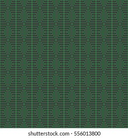Seamless black and green op art rectangular pattern vector