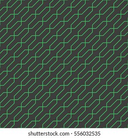 Seamless black and green pointy moroccan geometric pattern vector