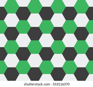 Seamless black green and white hexagonal honeycomb pattern vector