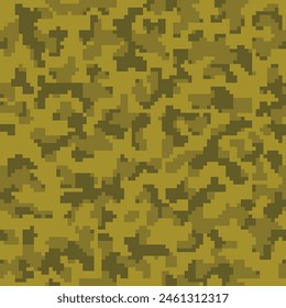 Fondo negro inconsútil del soldado digital del grunge.  Diseño de combate de Vector de color repetido caqui. Desert Seamless Modern Graphic Army Textile. Fondo de pantalla de comandos geométricos marrón. 