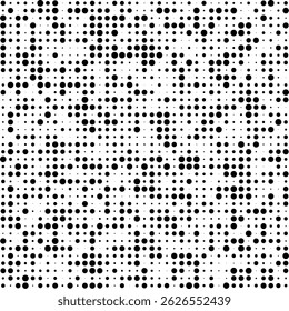 Patrón de puntos de semitono negro sin costuras sobre fondo blanco. Abstractas textura minimalista retro. Arte Pop, cómics o impresión de diseño grande. Ilustración vectorial. EPS 10.