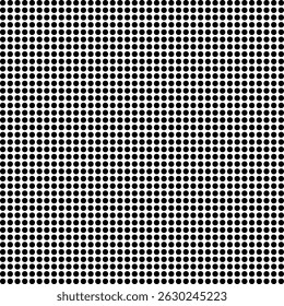 Seamless black halftone dots pattern on white background. Abstract minimal retro texture. Pop art, comics or print bg design. Vector illustration. EPS 10.