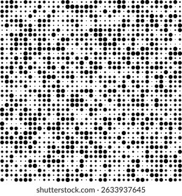 Seamless black halftone dots pattern on white background. Abstract minimal retro texture. Pop art, comics or print bg design. Vector illustration. EPS 10.