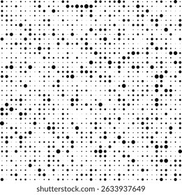 Seamless black halftone dots pattern on white background. Abstract minimal retro texture. Pop art, comics or print bg design. Vector illustration. EPS 10.