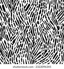seamless, black hand drawn cg trace image on white background, in the style of bold block prints, thick impasto brushstrokes, hard-edge abstraction, chalky, african-inspired textile patterns