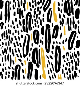 seamless, black hand drawn cg trace image on white background, in the style of bold block prints, thick impasto brushstrokes, hard-edge abstraction, chalky, african-inspired textile patterns