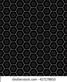 seamless black hexagon pattern, illustration vector.